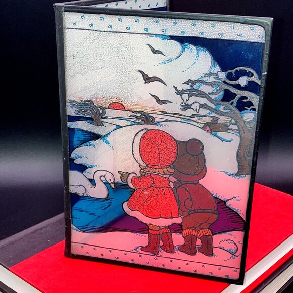 Vintage 1981 Joan Walsh Anglund Seriglass Fold Up Hand Painted Signed - Picture 4 of 8